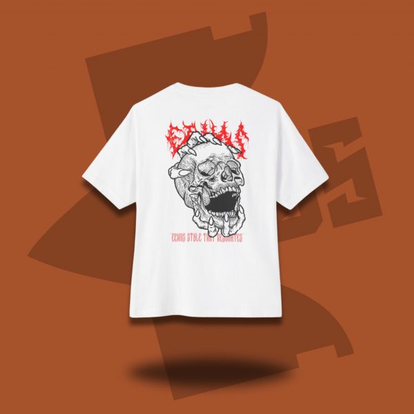 Dropshoulder T-shirt with Skeleton Design