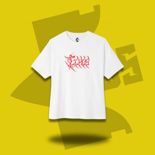 Dropshoulder T-shirt with Spider Skull Design