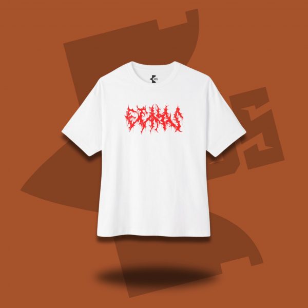 Dropshoulder T-shirt with Skeleton Design